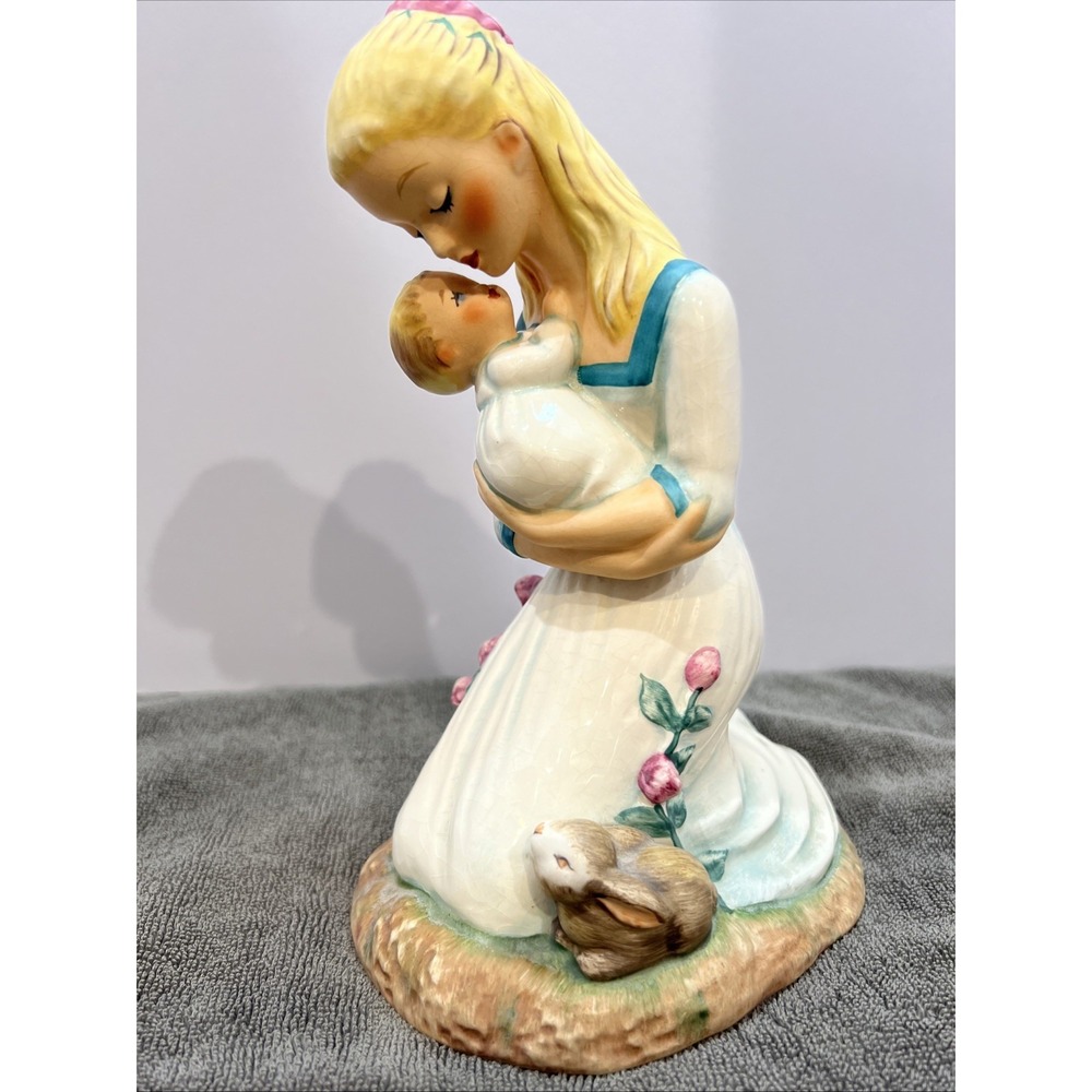Goebel Mother Embracing Child Porcelain Figurine West Germany Stamped 1959